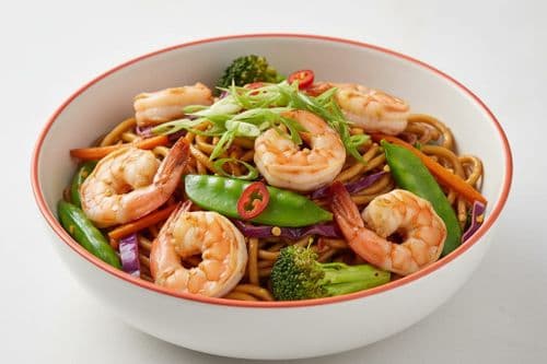 Nouilles sautées aux scampis